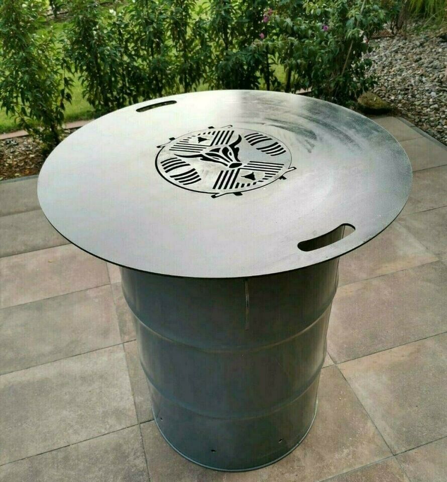 Komplett Set Fass (Originallack) mit 800er Plancha / Grillplatte